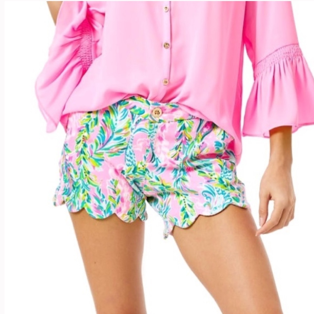 Lilly Pulitzer Pink and Green Patterned Women Shorts